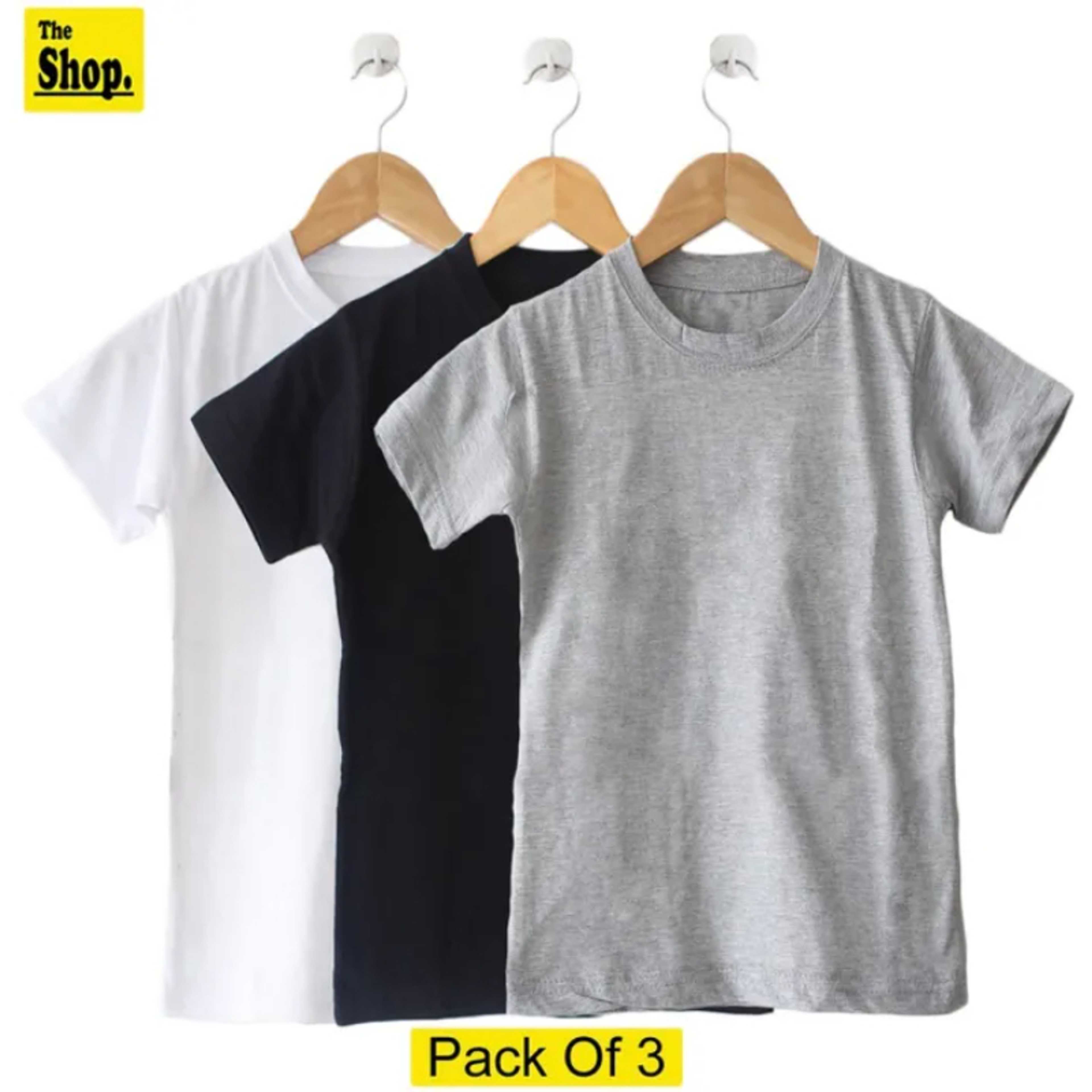 The Shop - White Black & Grey Basic T Shirts For Women - MB-GT3